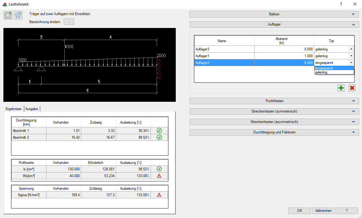 Neu lassen sich Lastfälle mit einem wesentlich höheren Freiheitsgrad bei der Auswahl der Bedingungen berechnen Neuerungen ATH2017 Lastfallstatik
